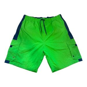 Polo Sport Ralph Lauren Cargo Swim Trunks Shorts Green Blue Mens‎ Size L